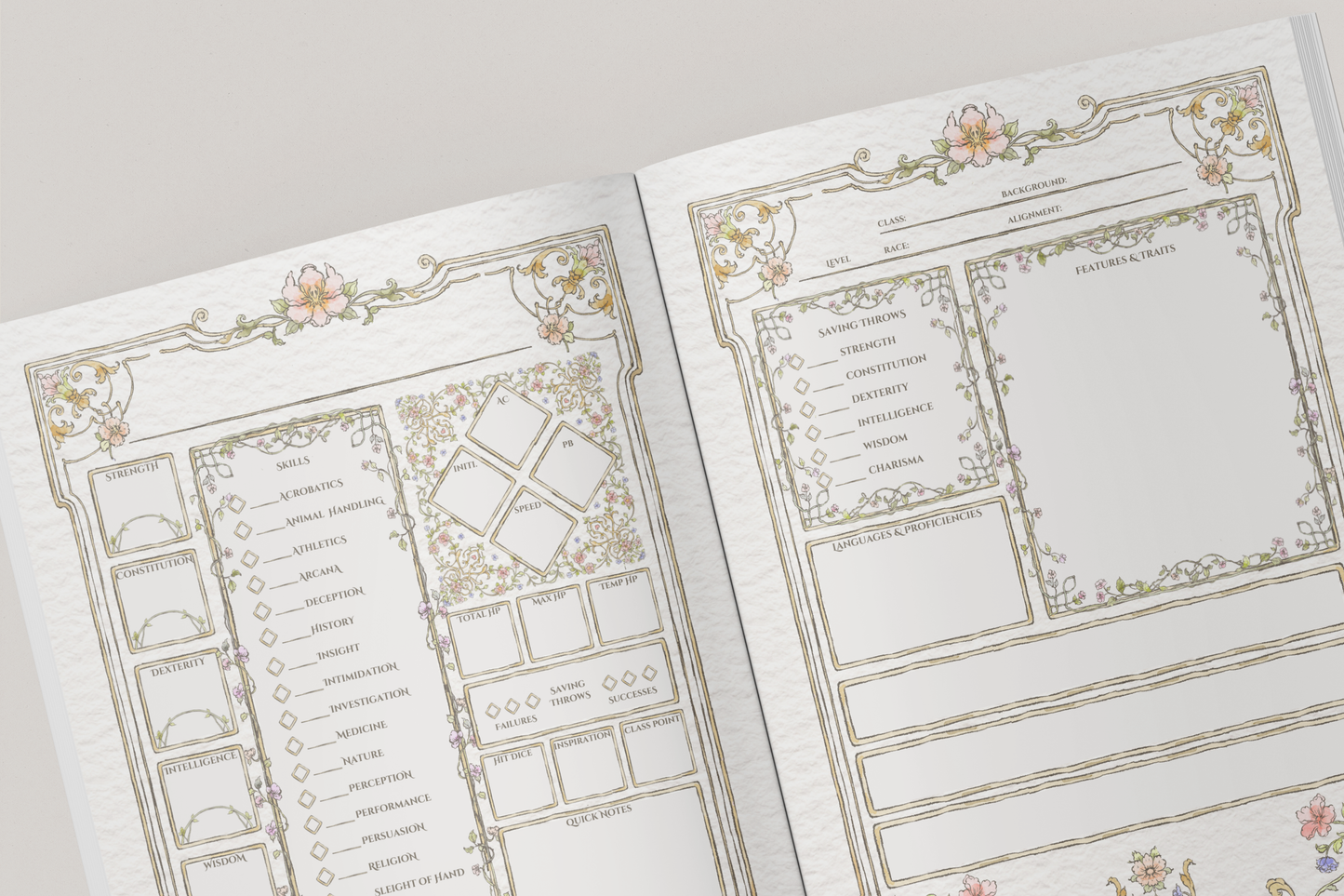Floral DnD Journal 8x6" A5
