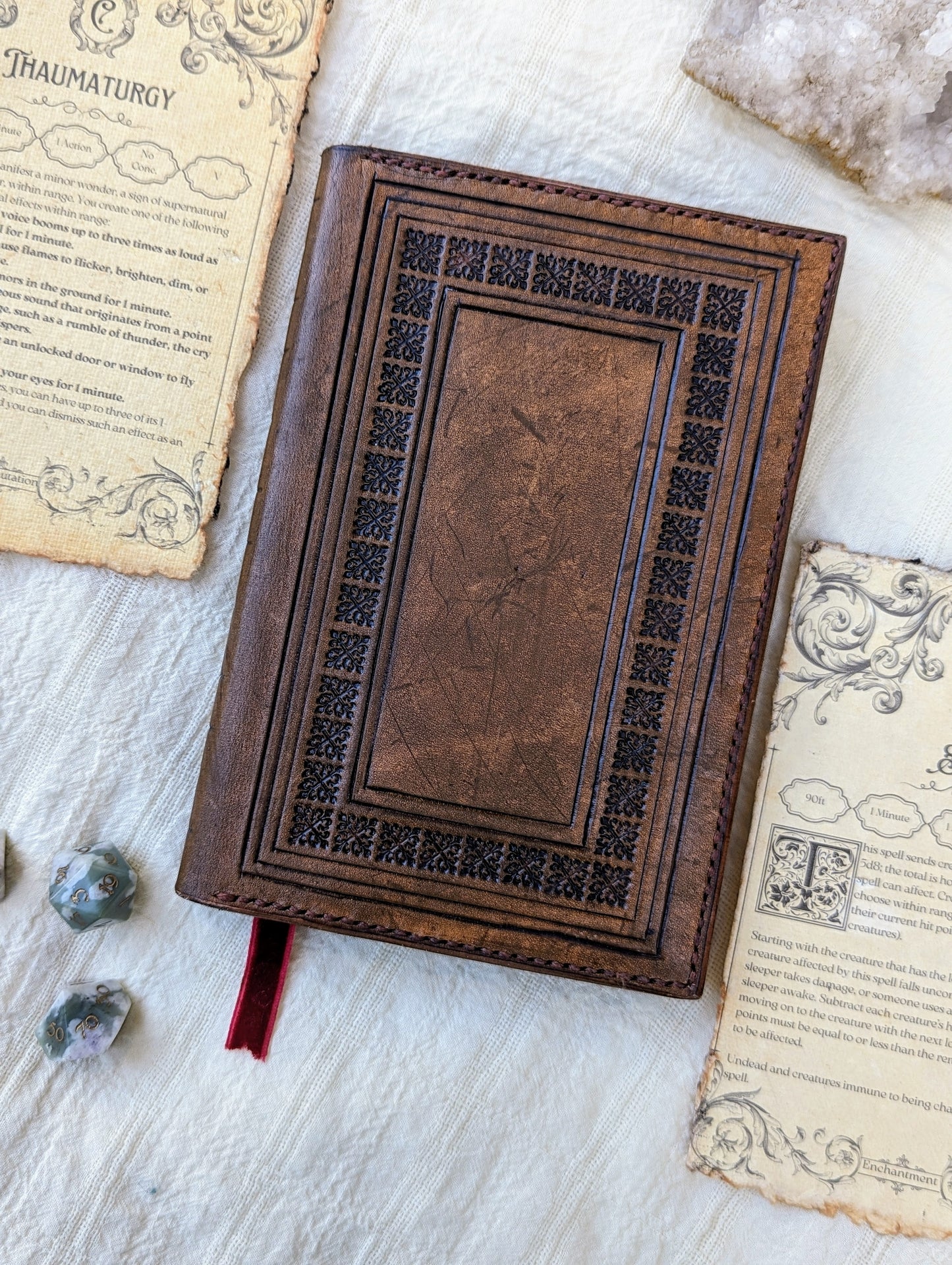 Leather DnD Spellbook + Spell Cards