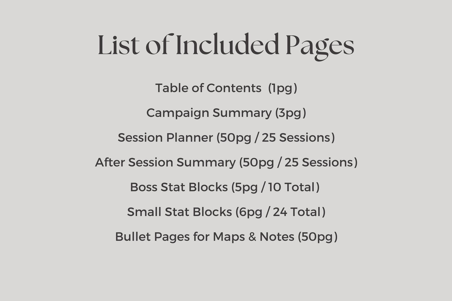 Gothic DnD DM Planner 8.5x11"