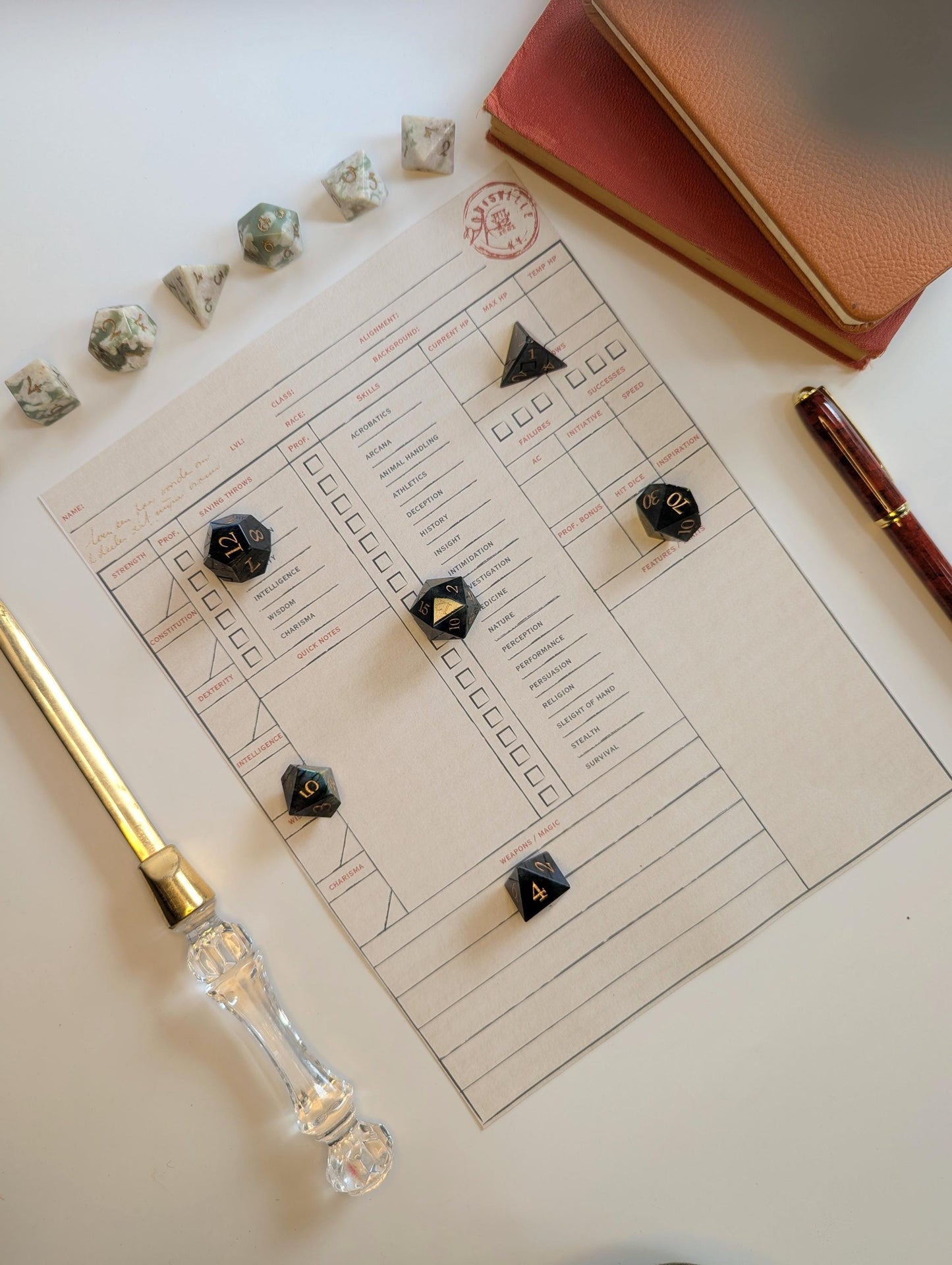 Vintage Stationary DnD Character Sheet