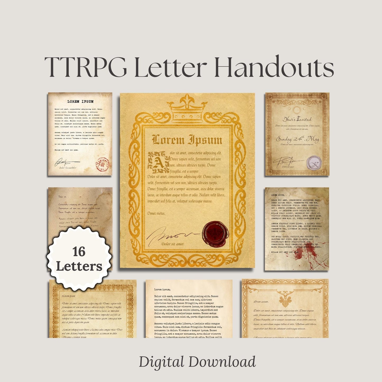 TTRPG Letter Handouts