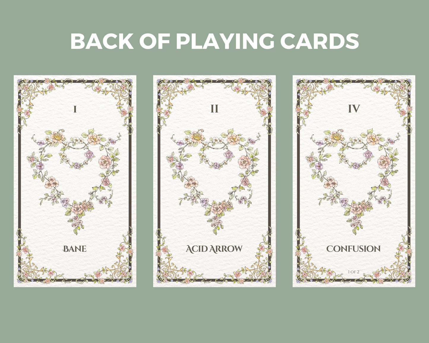DnD Floral Spell Cards
