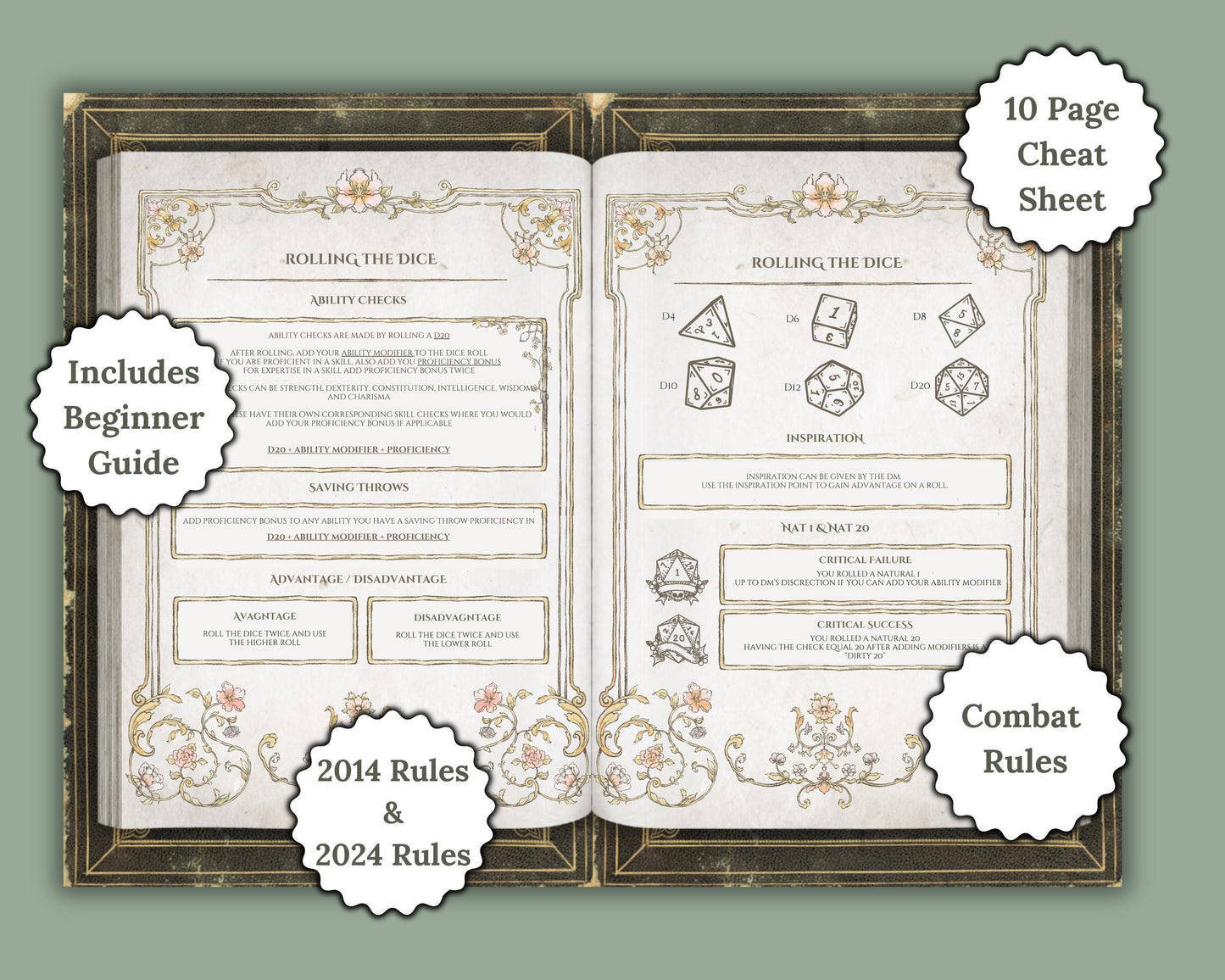 Printable DnD Floral Bundle