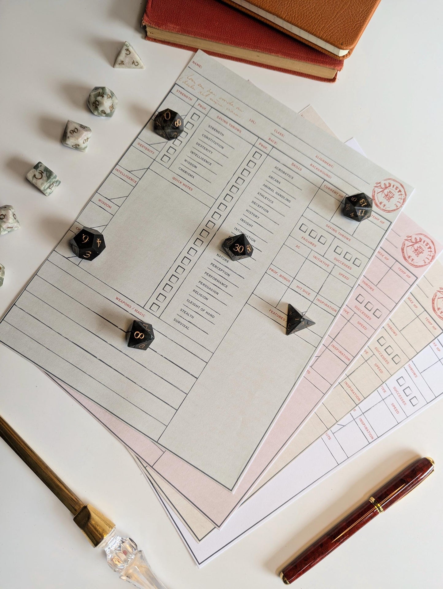 Vintage Stationary DnD Character Sheet