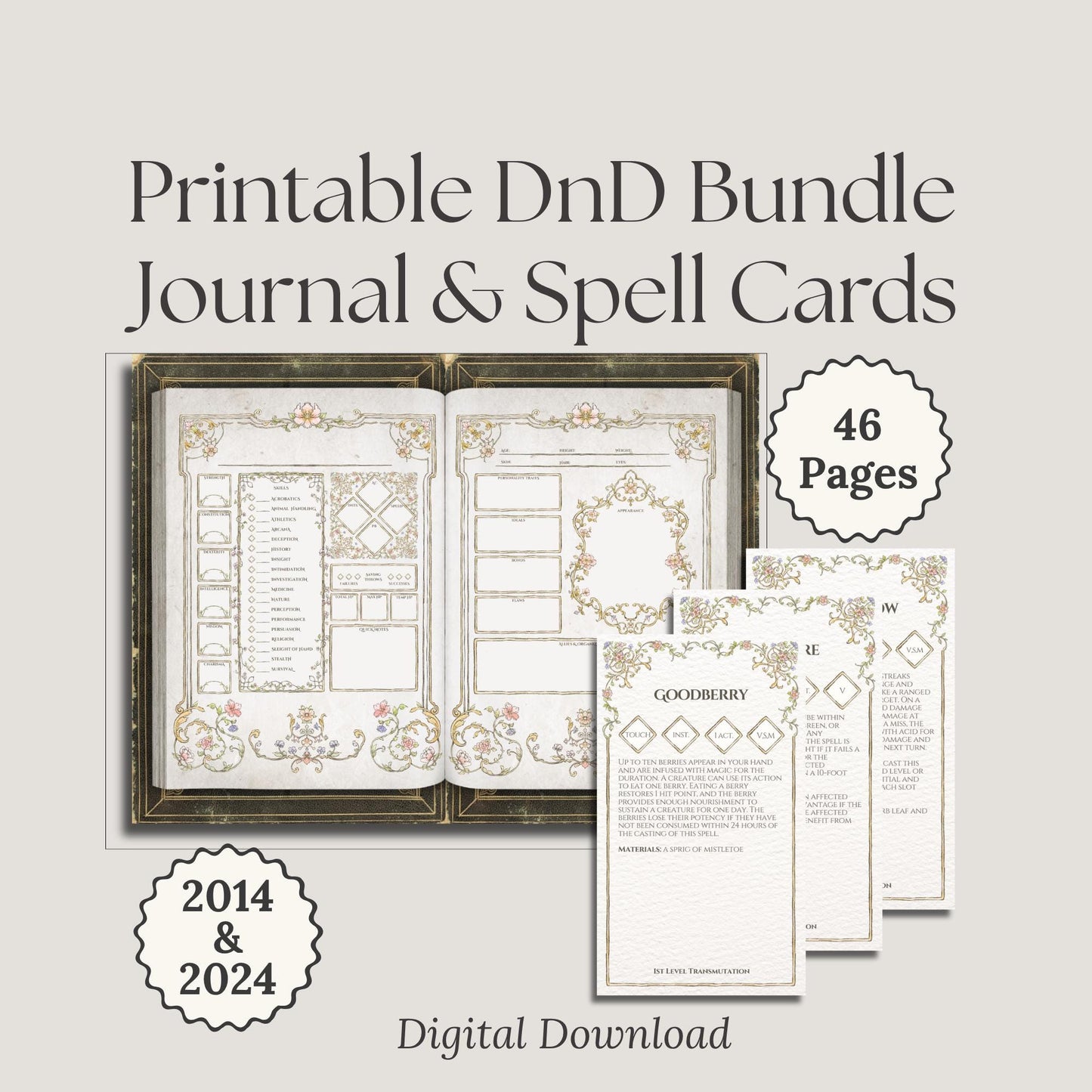 Printable DnD Floral Bundle