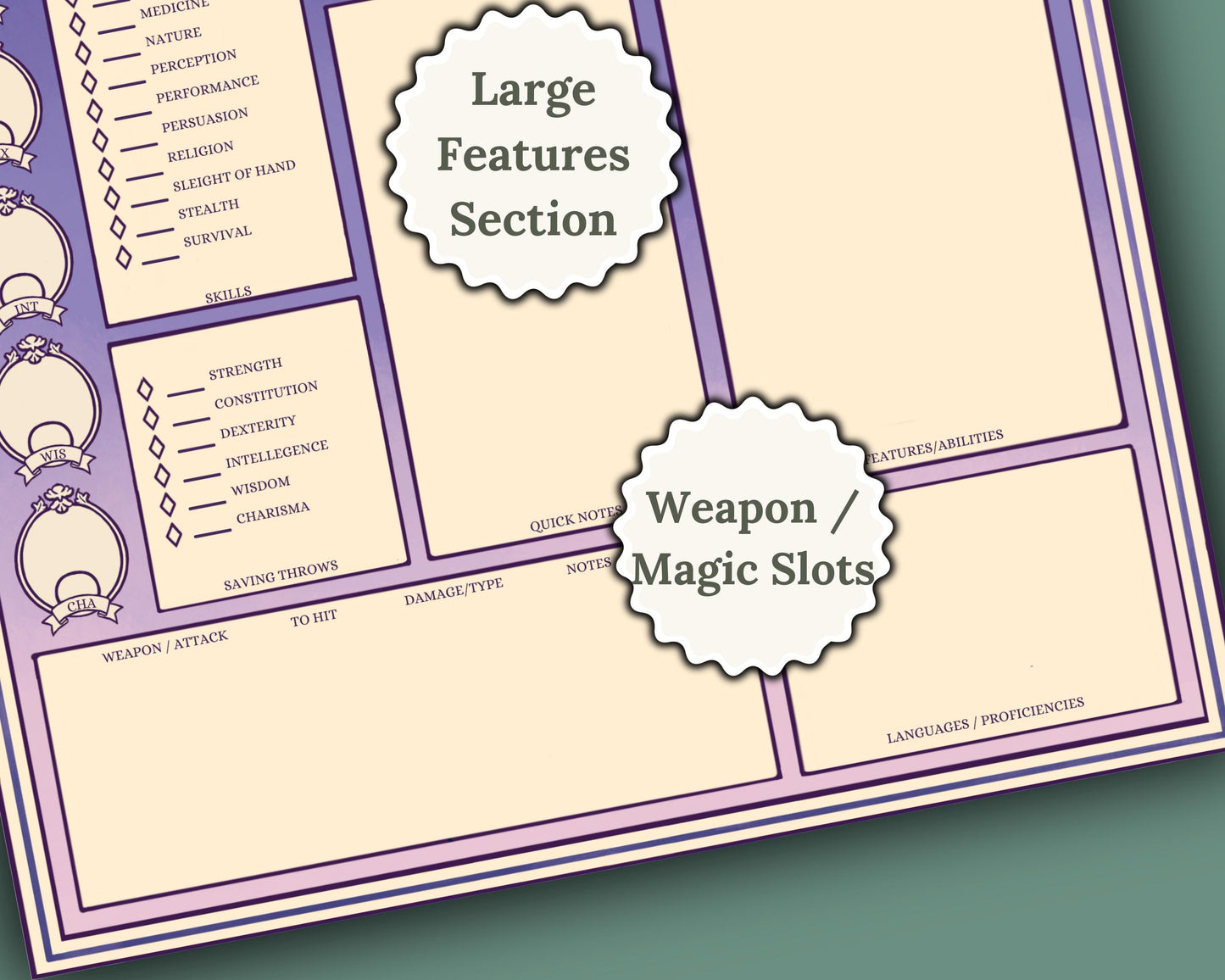 Divination Wizard DnD Character Sheet