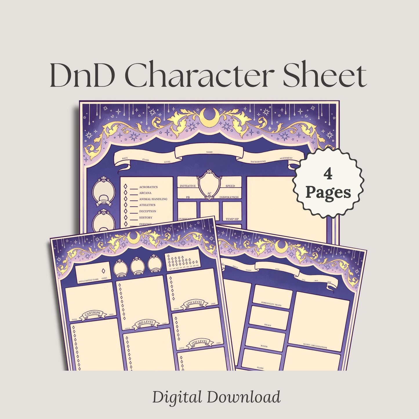 Divination Wizard DnD Character Sheet