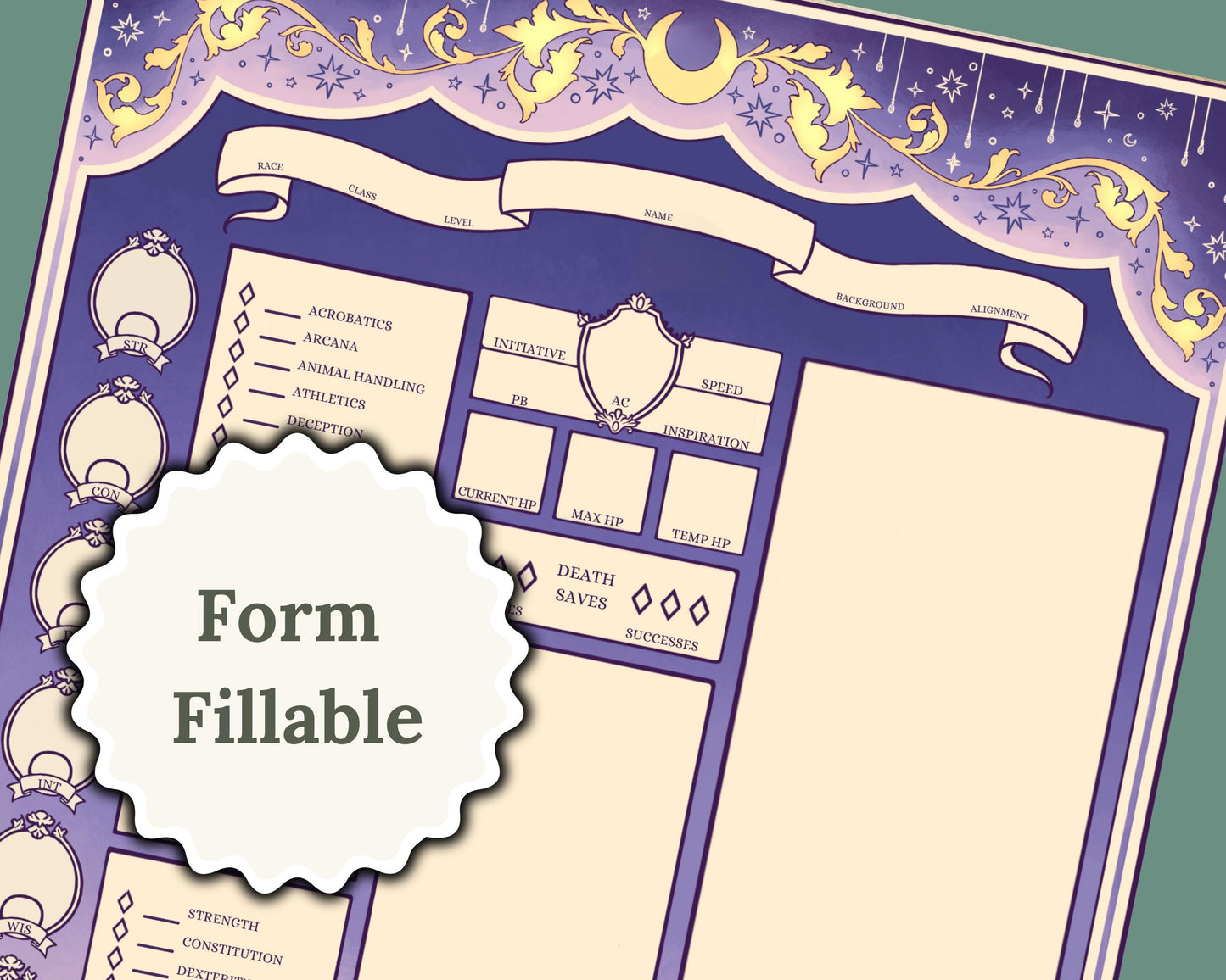 Divination Wizard DnD Character Sheet