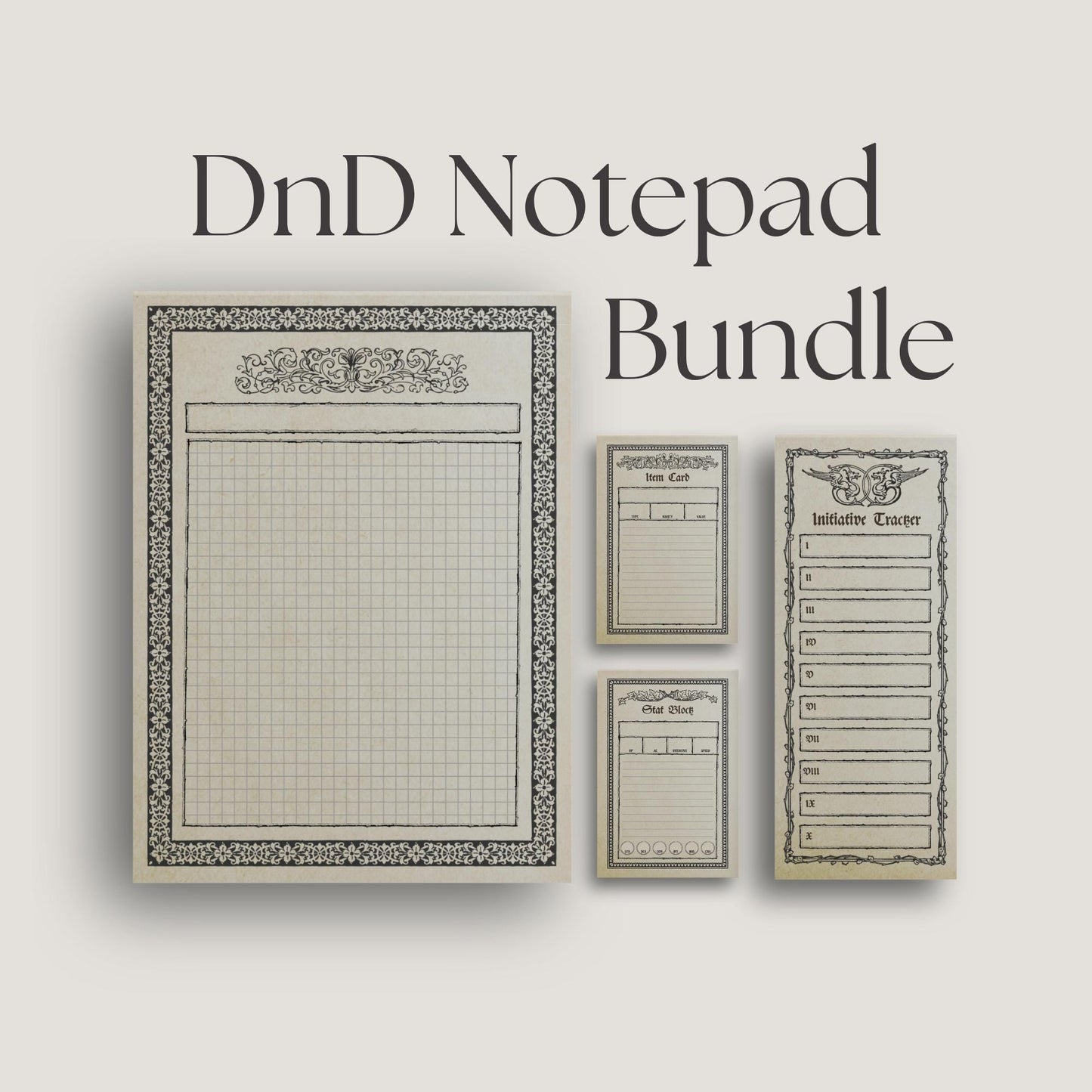 Gothic DnD Notepad Bundle