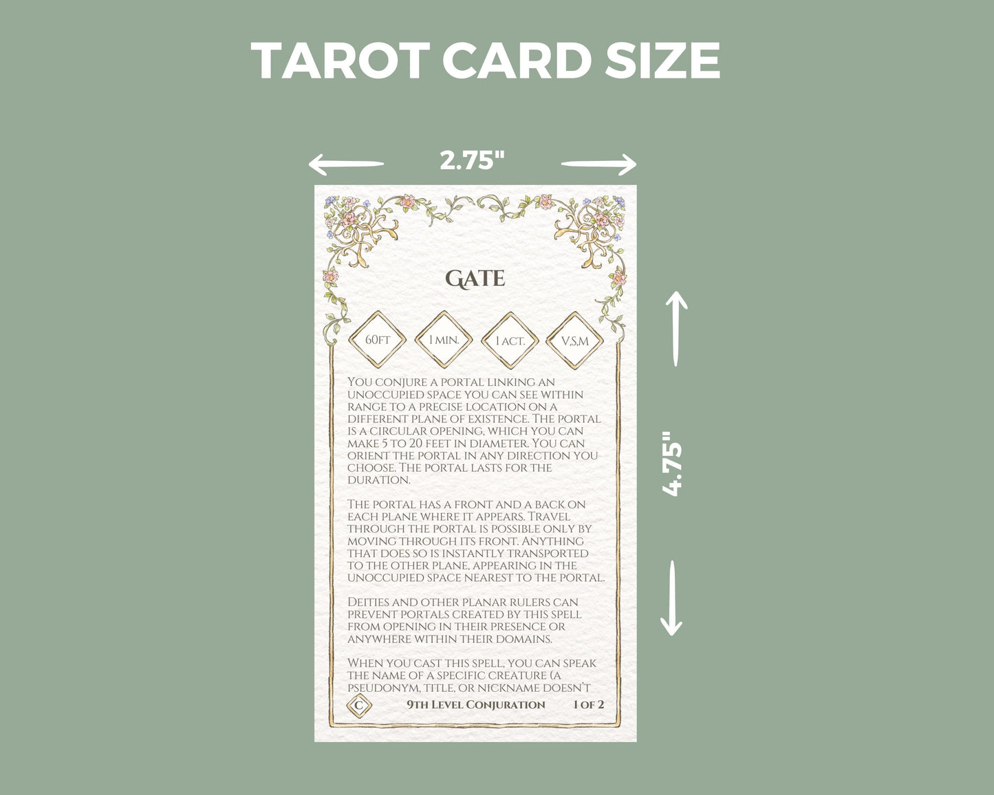 DnD Floral Spell Cards