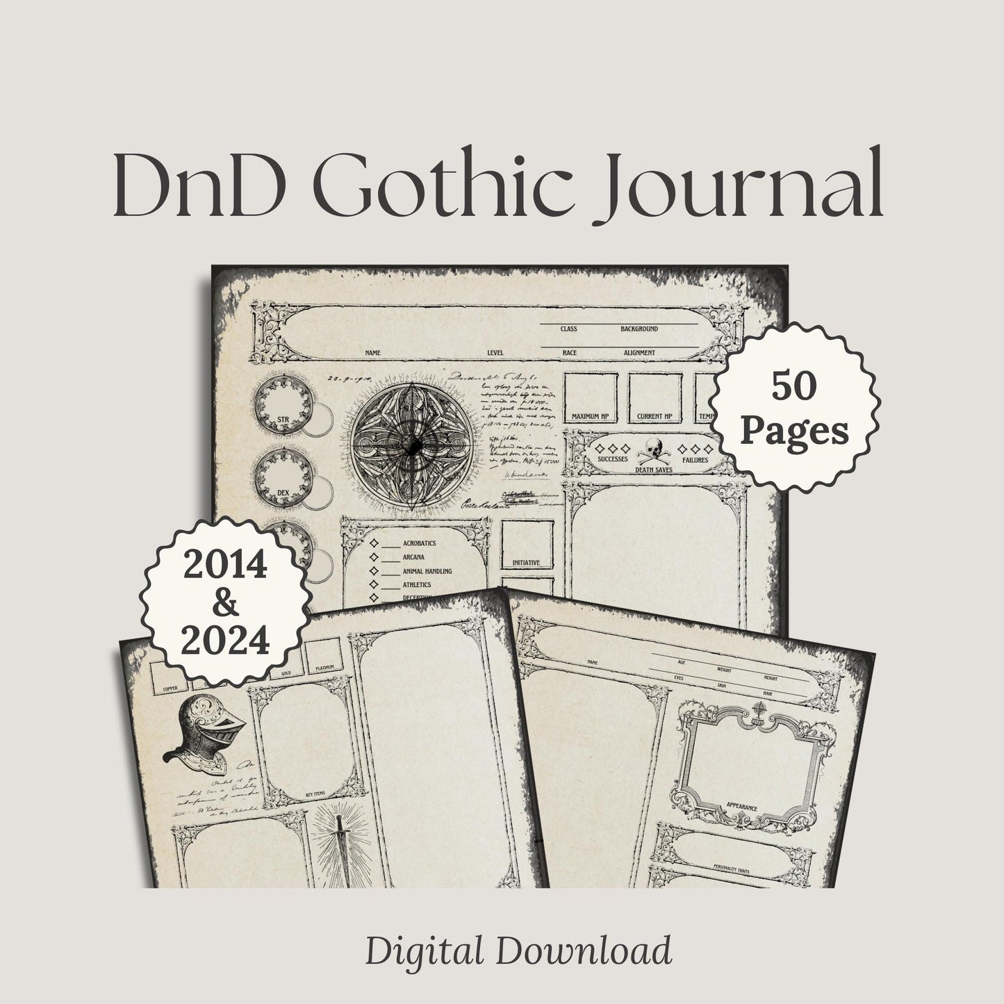 Gothic DnD Character Journal