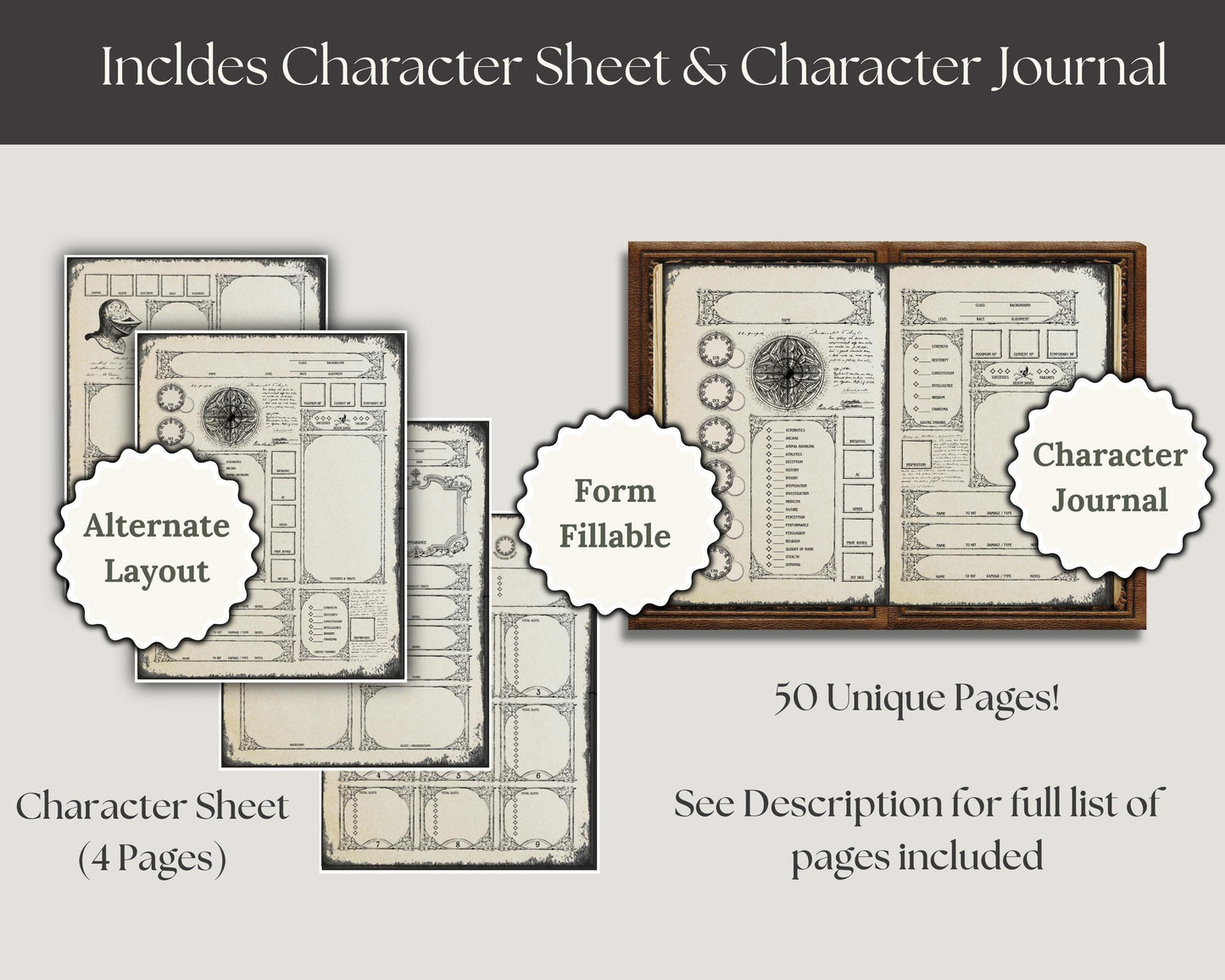 Gothic DnD Character Journal