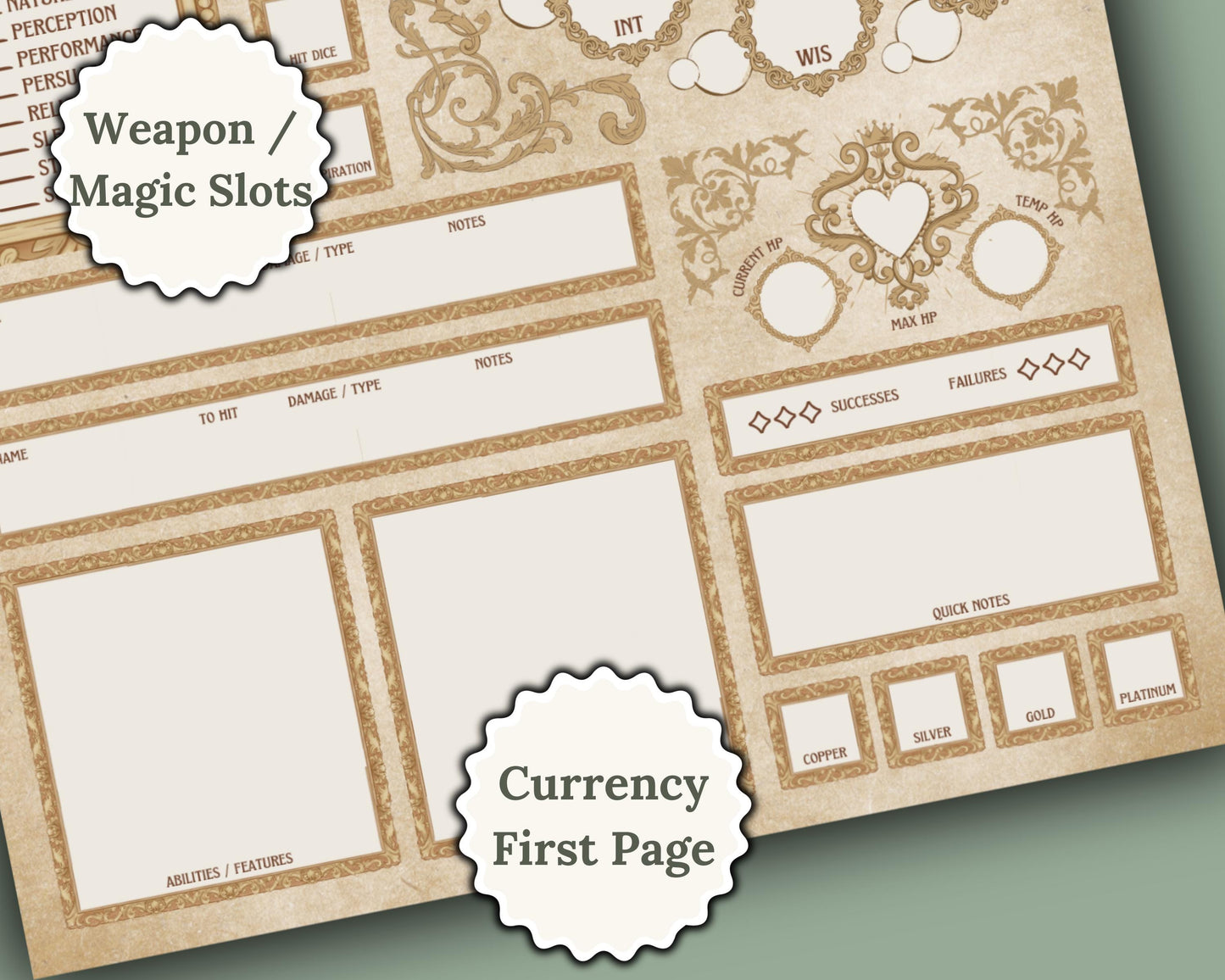 DnD Victorian Character Sheet