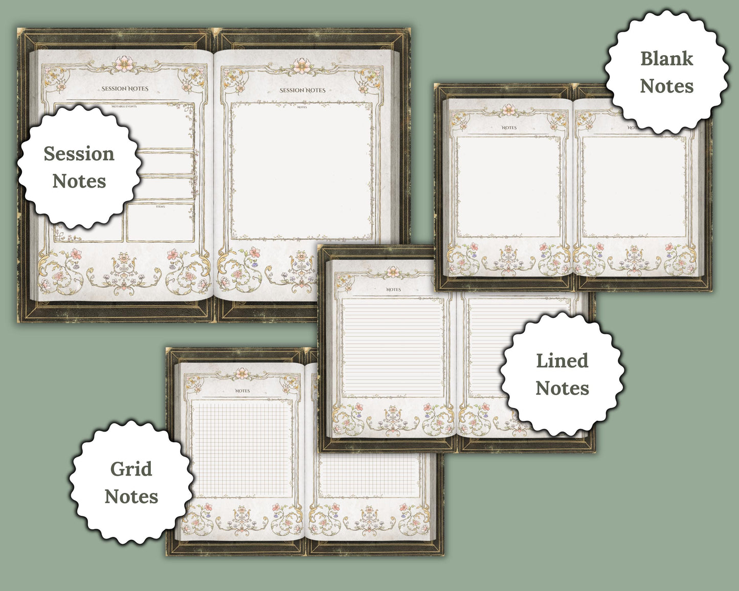 Printable DnD Floral Bundle