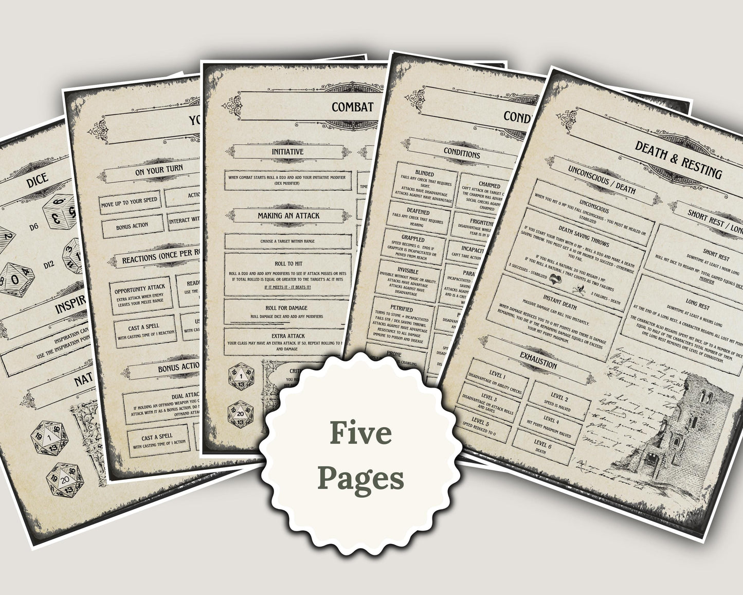 DnD Gothic Cheat Sheet