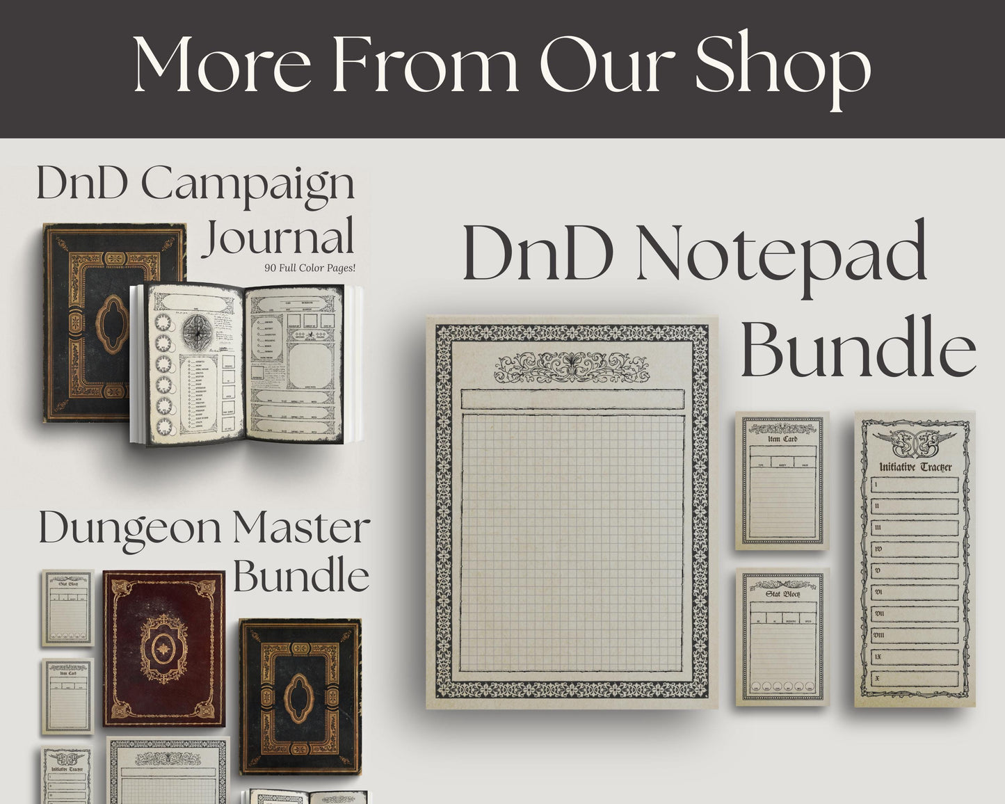 Gothic DnD Item Card Notepad 4x6"