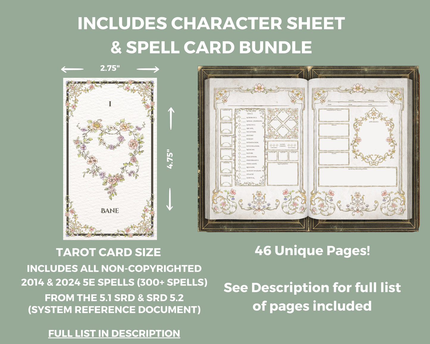Printable DnD Floral Bundle