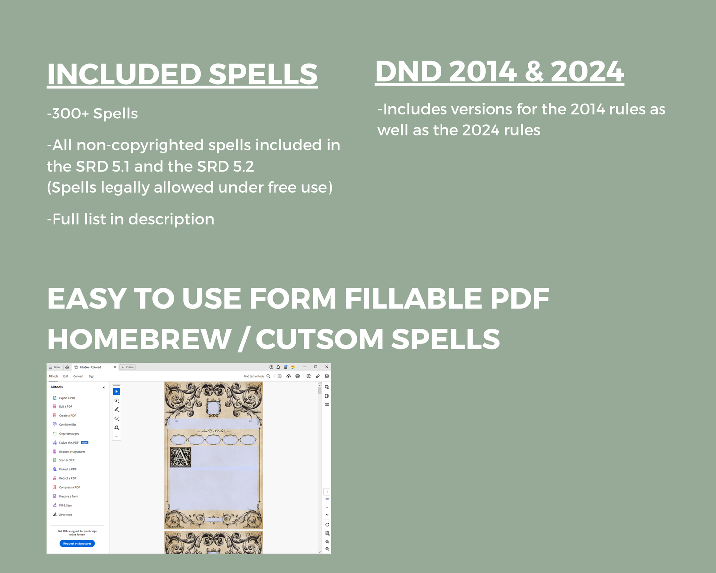 Gothic DnD 4x6 & A4 Spell Cards Bundle