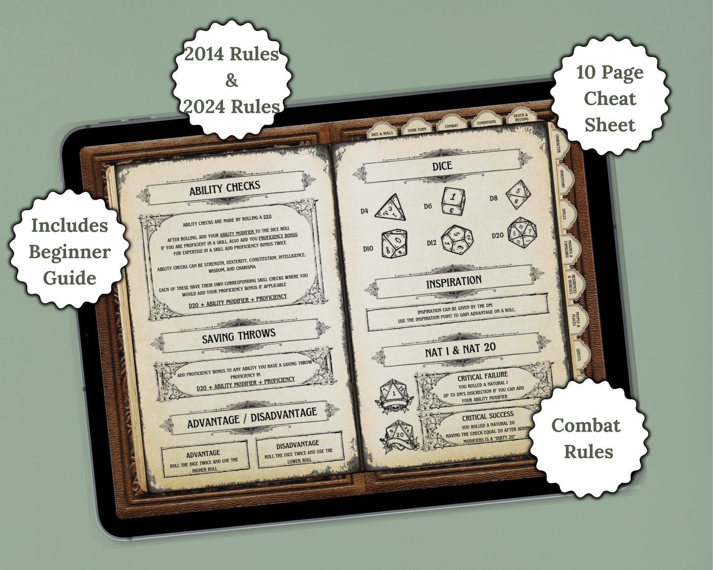 Gothic Digital DnD Character Journal + Spell Cards
