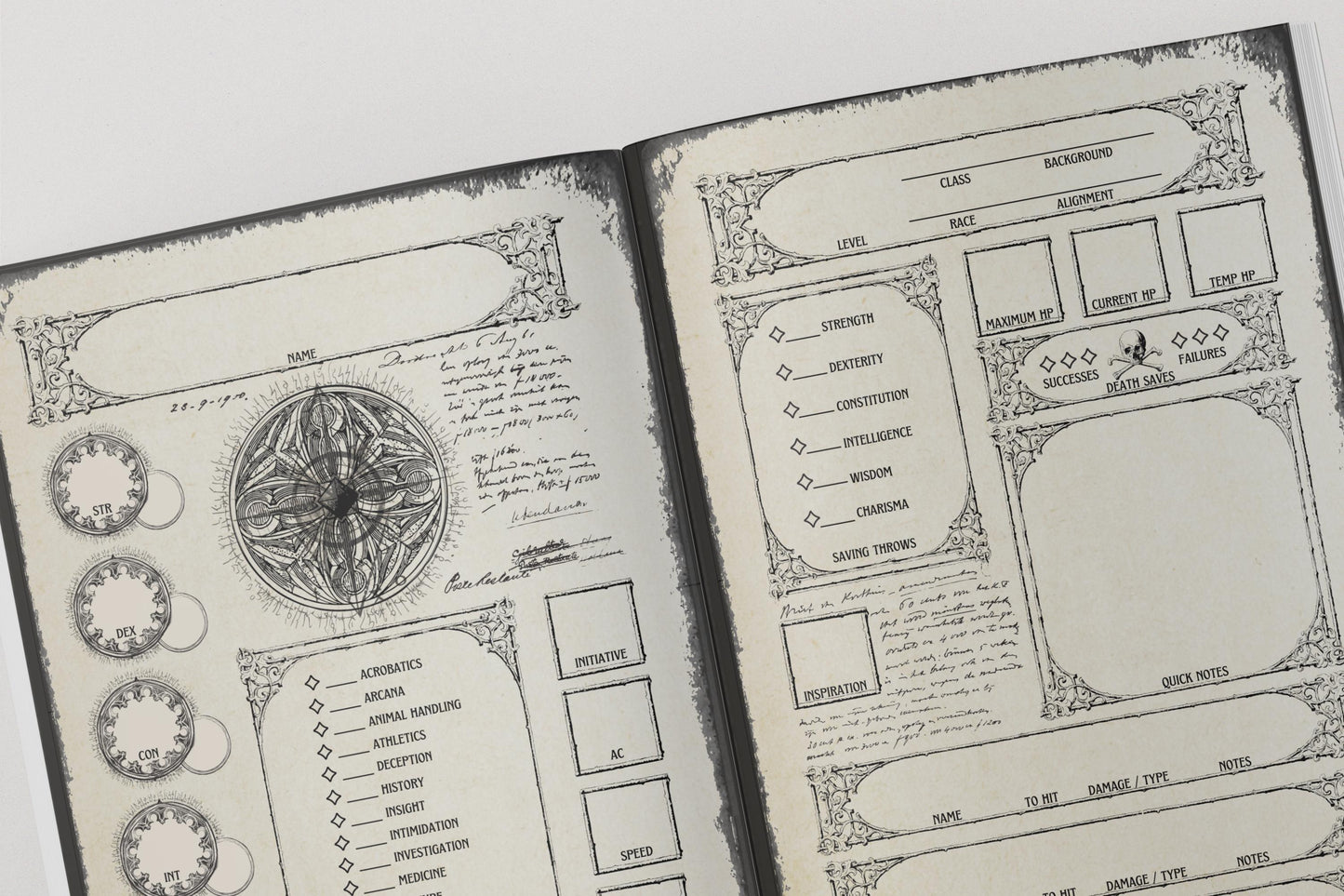Gothic DnD Campaign Journal 8x6" A5