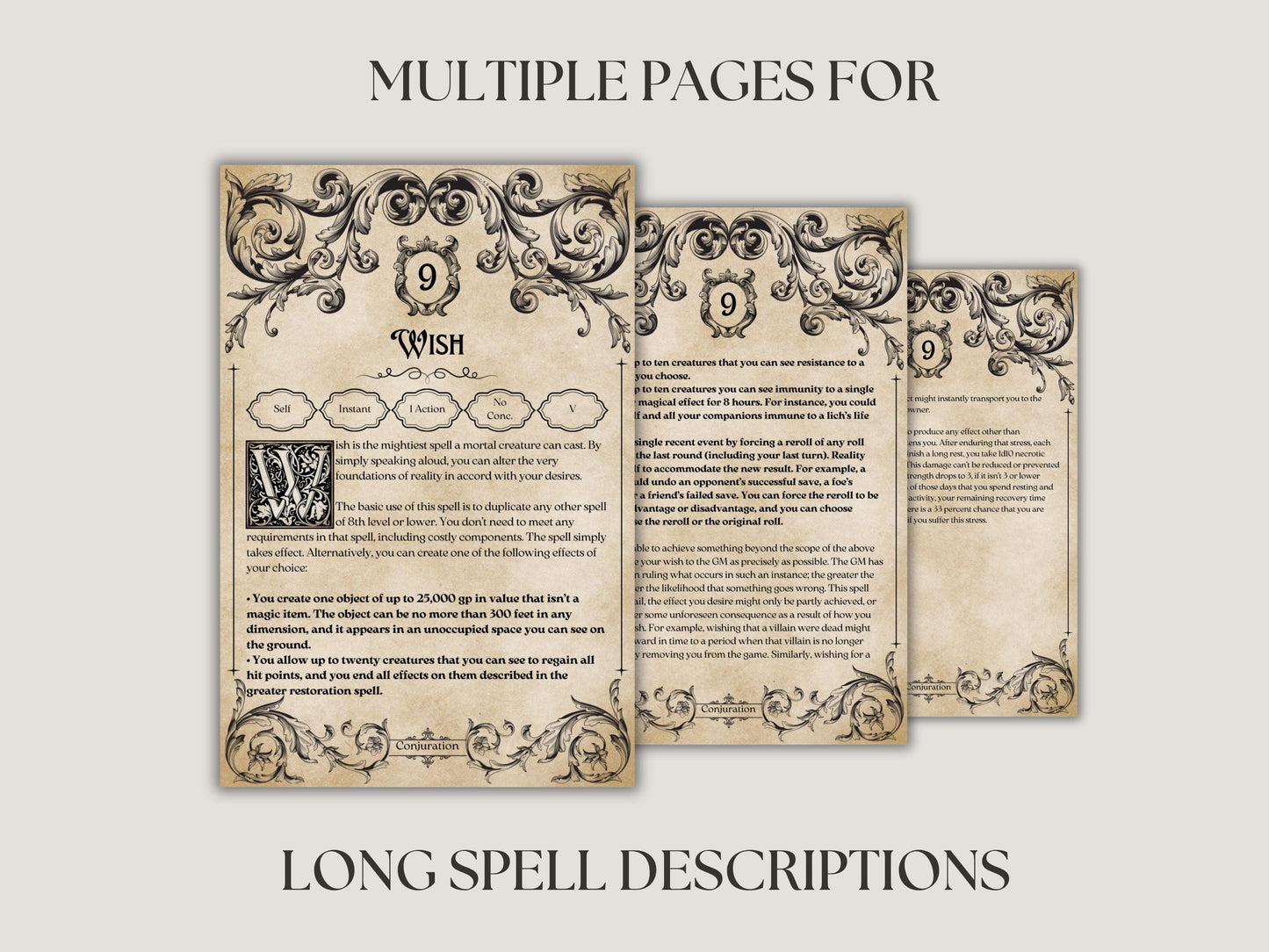 DnD Spell Cards A4 & 4x6"