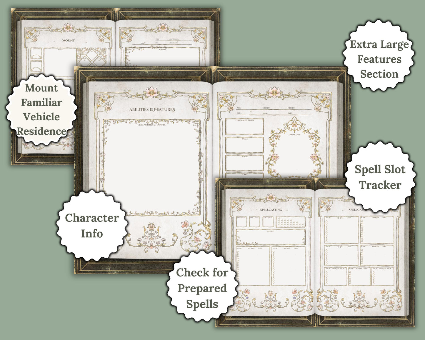 Printable DnD Floral Bundle
