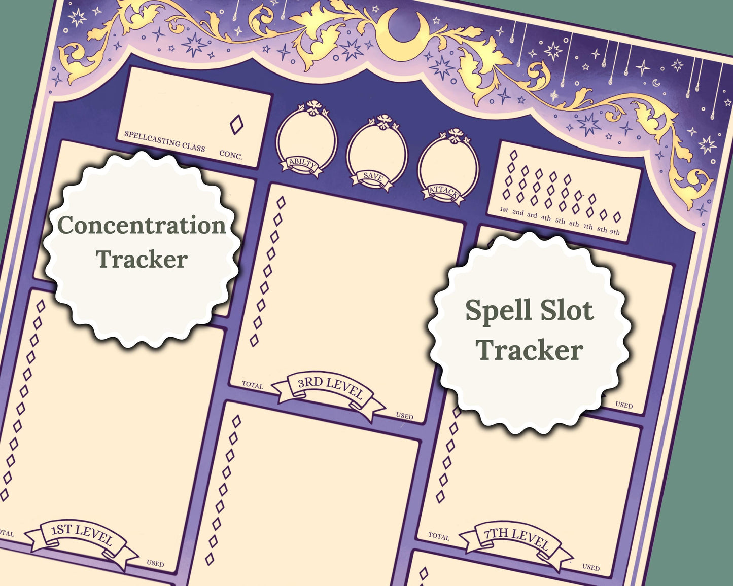 Divination Wizard DnD Character Sheet