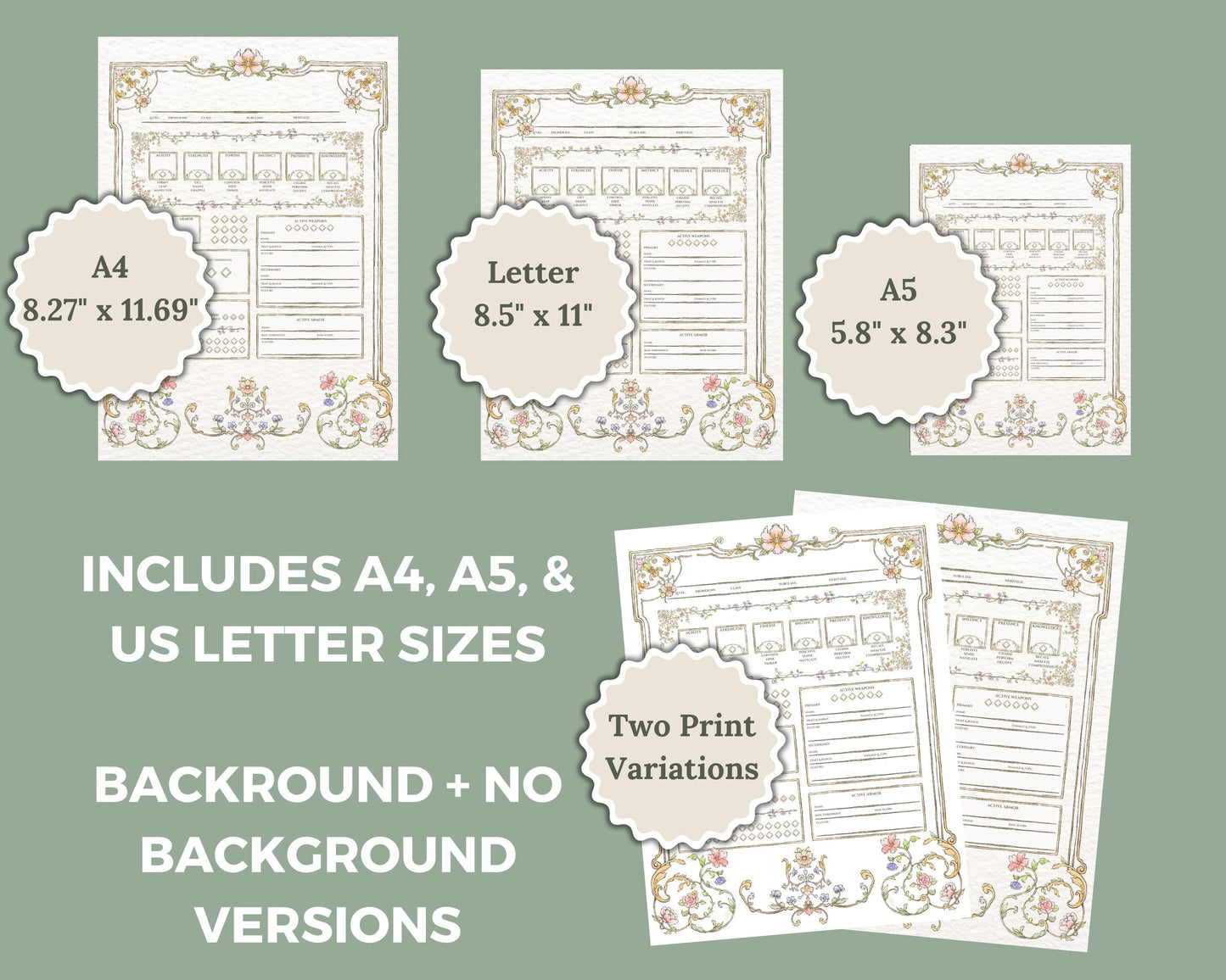 Floral Daggerheart Character Sheet