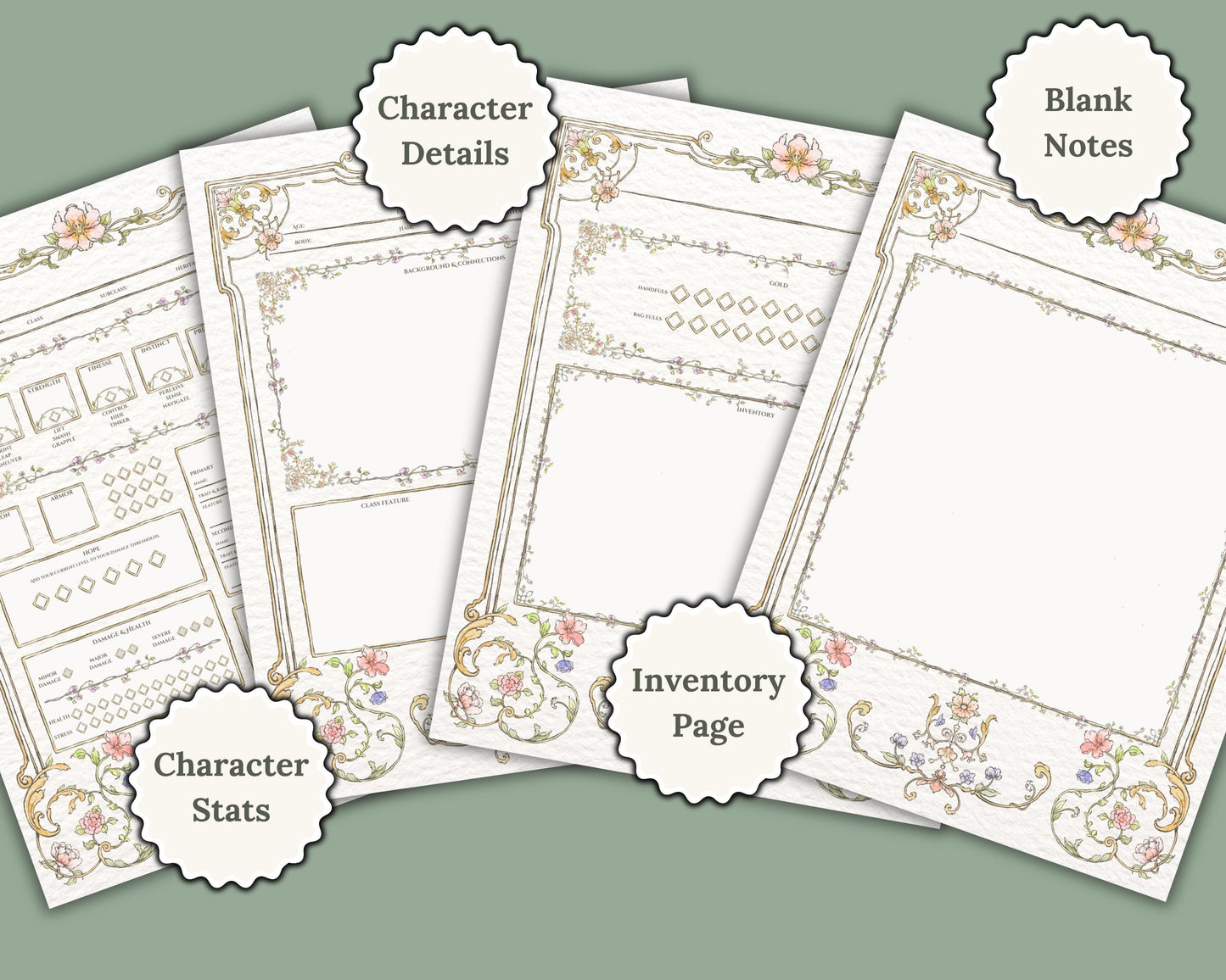 Floral Daggerheart Character Sheet