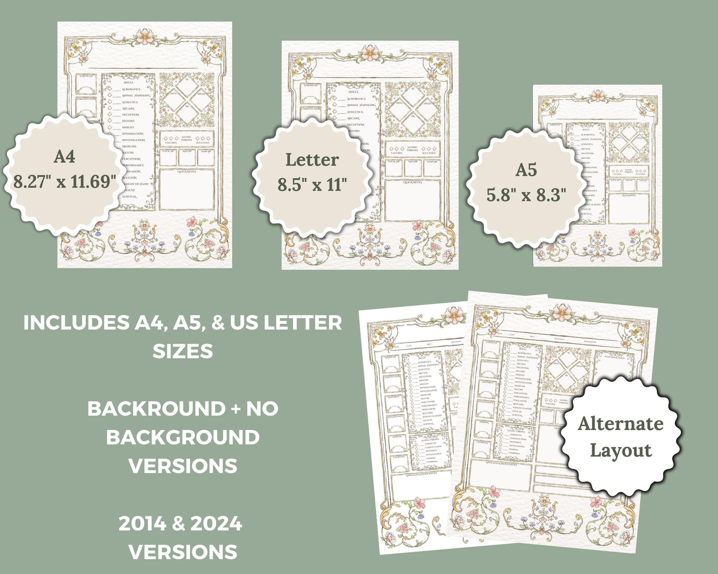 Floral DnD Character Journal