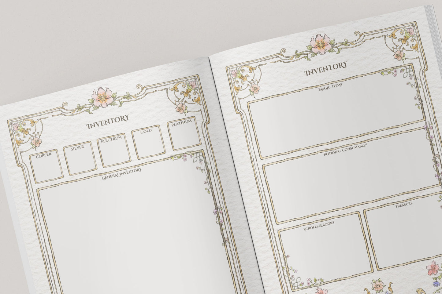 Floral Gothic DnD Campaign Journal 8x6" A5