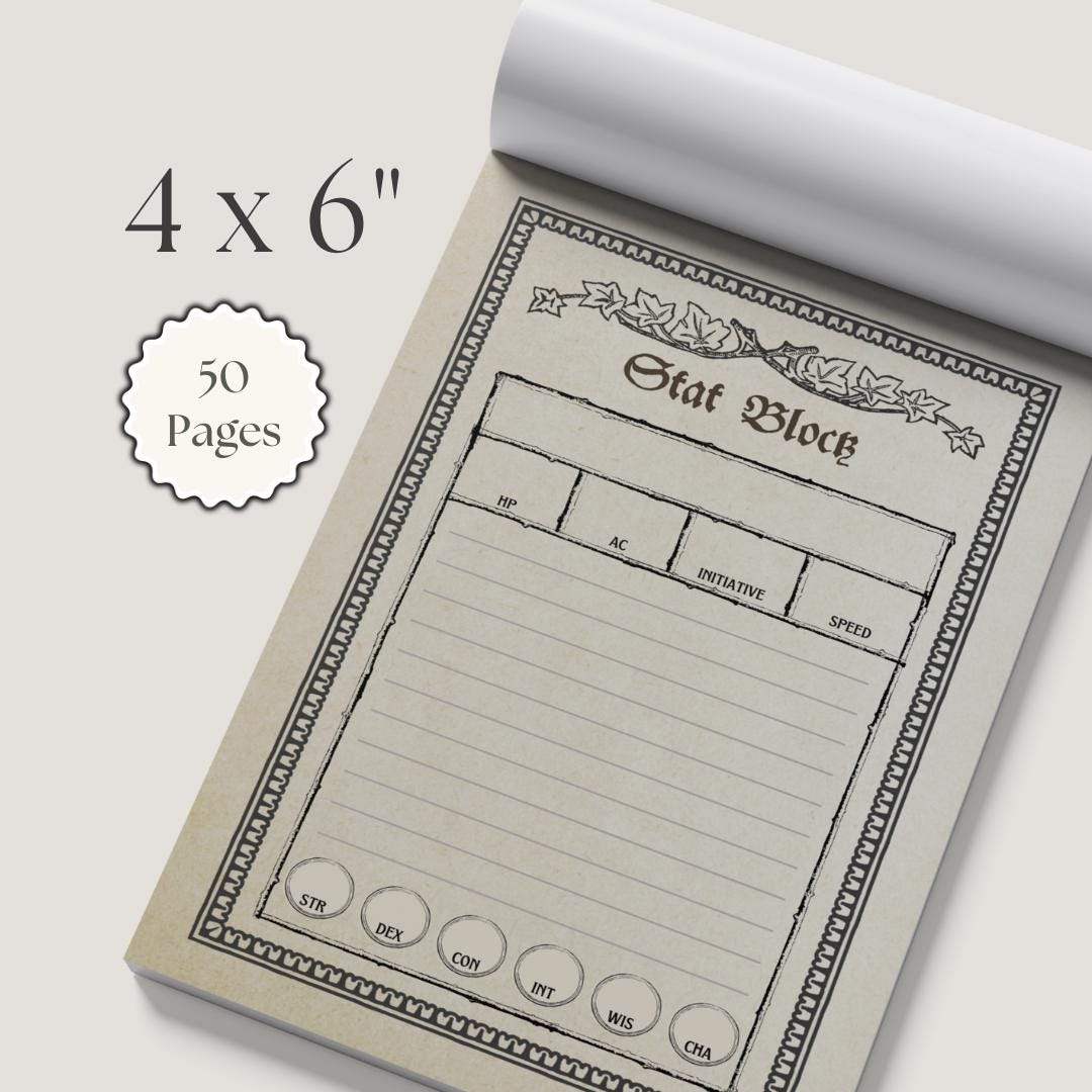 Gothic DnD Notepad Bundle