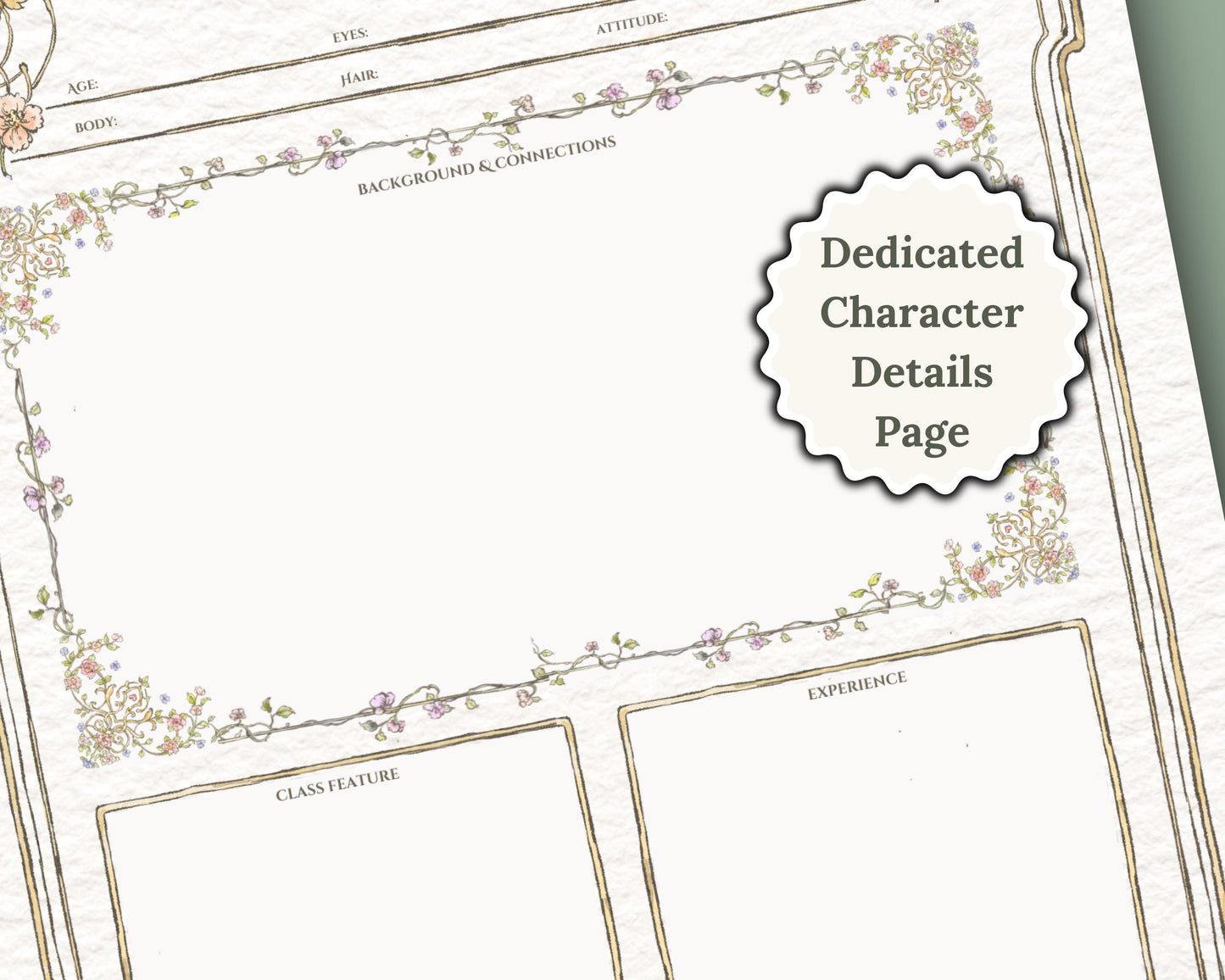 Floral Daggerheart Character Sheet