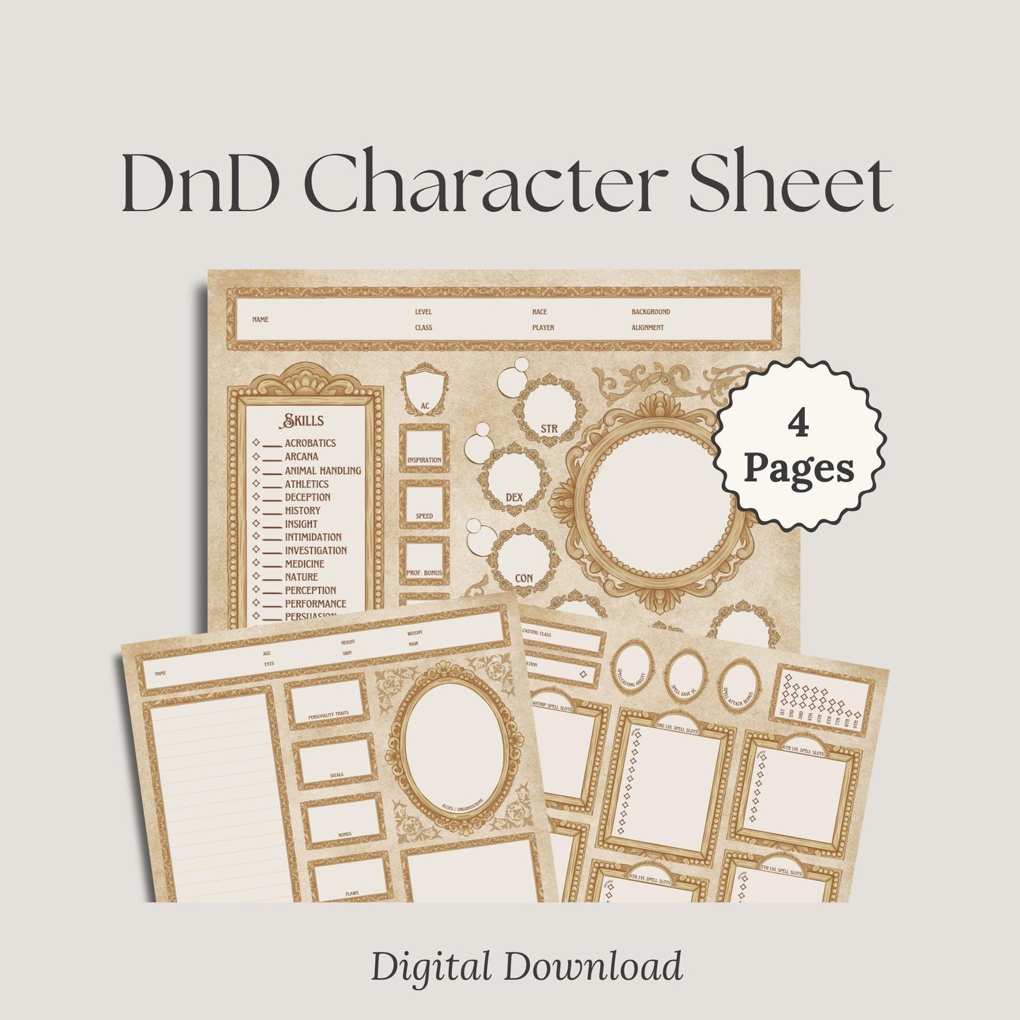 DnD Victorian Character Sheet