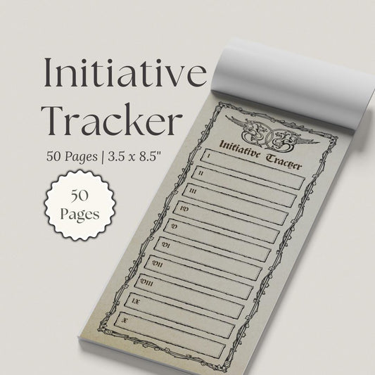 Gothic DnD Initiative Tracker Notepad | 3.66x8.5"